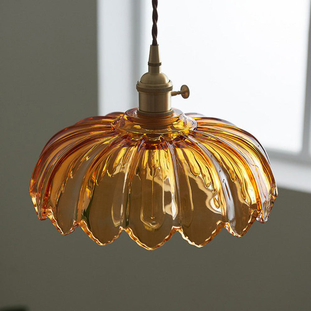 Flower Pendant Lamp – Coloured Glass Hanging Light