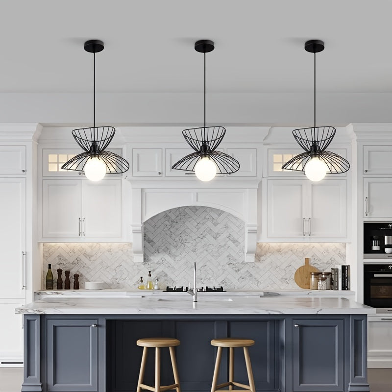 Black Pendant Light – Adjustable Industrial Hanging Lamp
