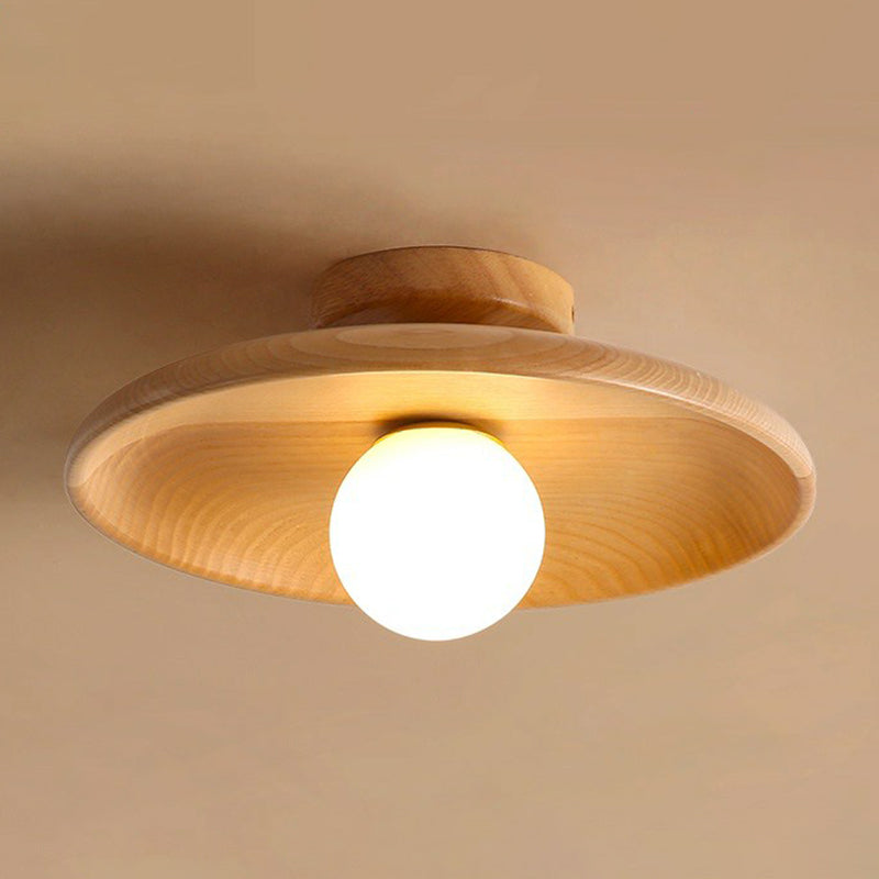 Wooden Ceiling Light – Minimalist Semi-Flush Mount