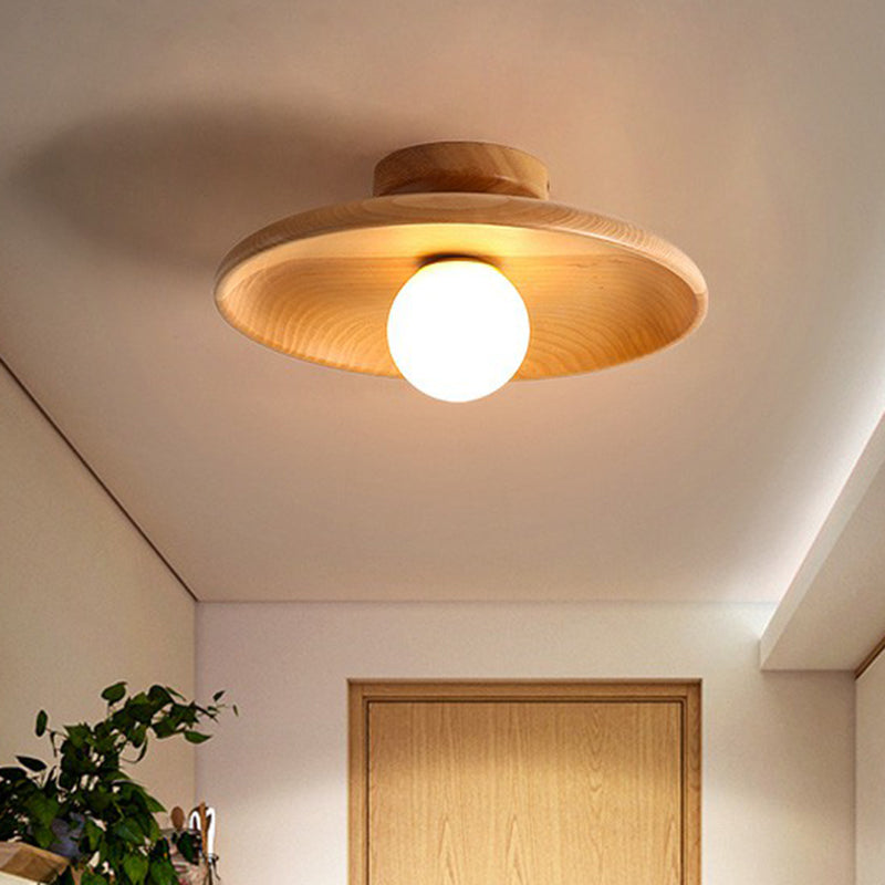 Wooden Ceiling Light – Minimalist Semi-Flush Mount