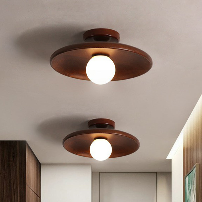 Wooden Ceiling Light – Minimalist Semi-Flush Mount
