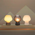 Ribbed Glass Table Lamp – Vintage Mushroom Bedside Light