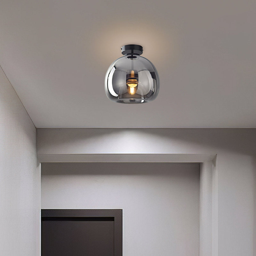 Bubble Glass Ceiling Light – Retro Amber Pendant