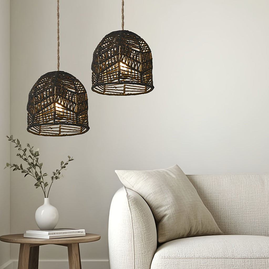 Rope Pendant Shade – Handwoven Farmhouse Light Shade