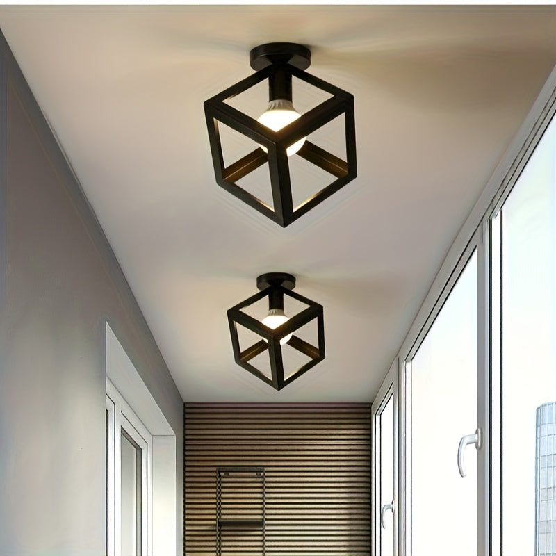 Cube Ceiling Light – Industrial Semi-Flush Mount