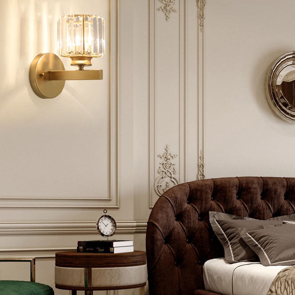 Crystal Wall Light – Glass & Iron Sconce