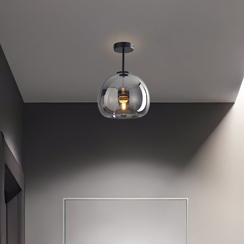 Bubble Glass Ceiling Light – Retro Amber Pendant