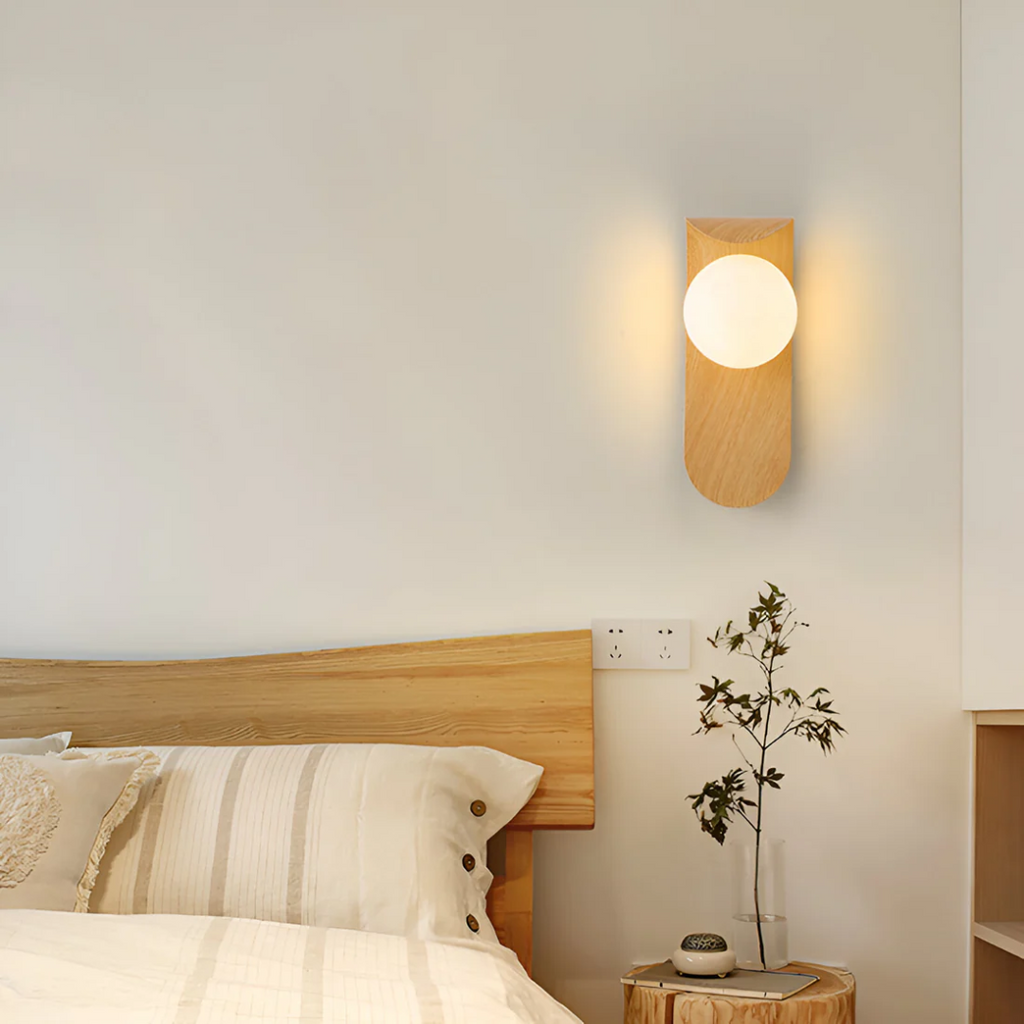 Wooden Wall Lamp – Scandinavian LED Minimalist Sconce
