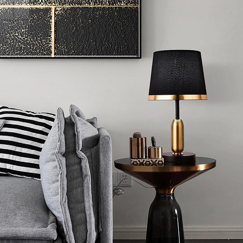 Black & Gold Table Lamp – Retro Accent Light