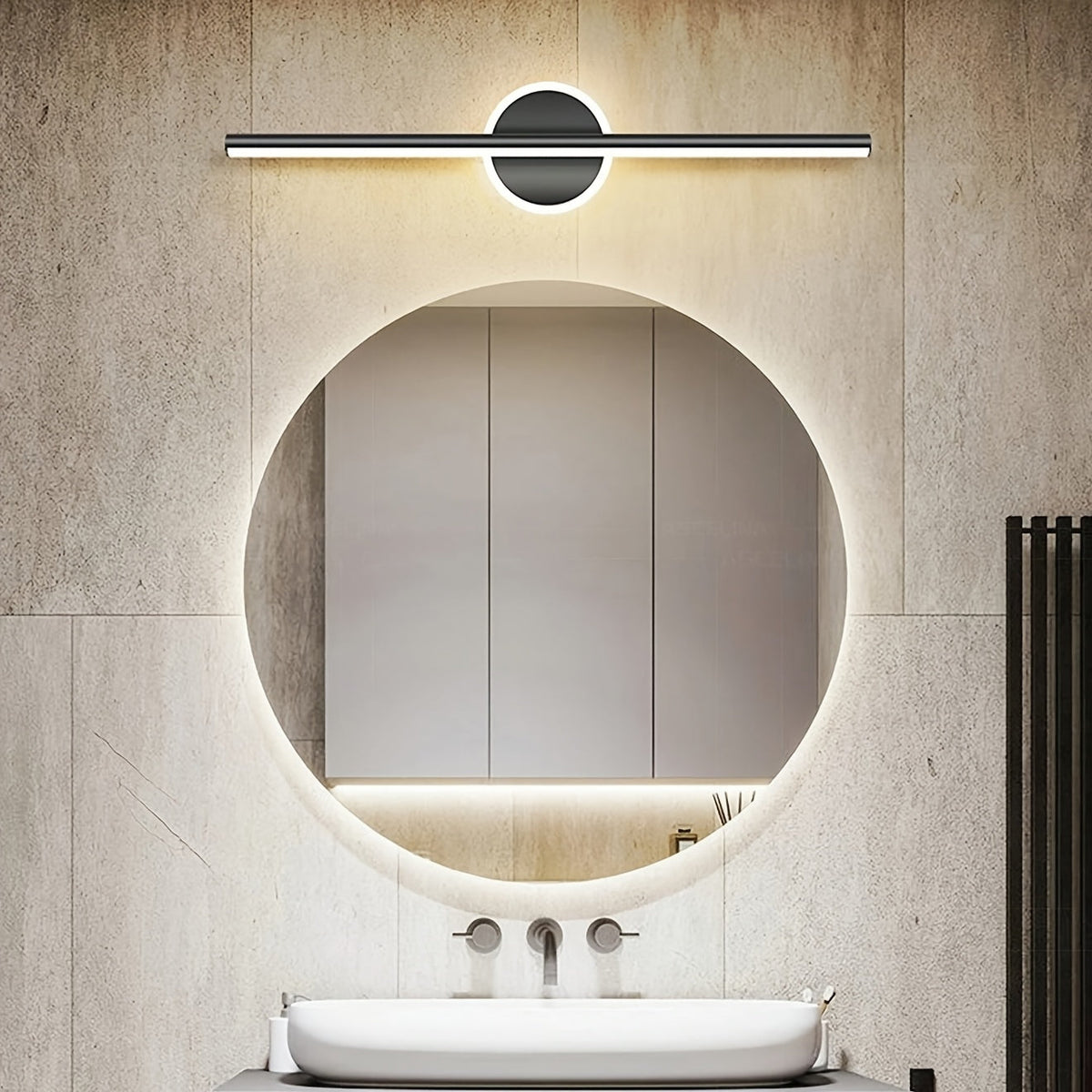 Mirror Wall Light – Black & Gold LED Sconce