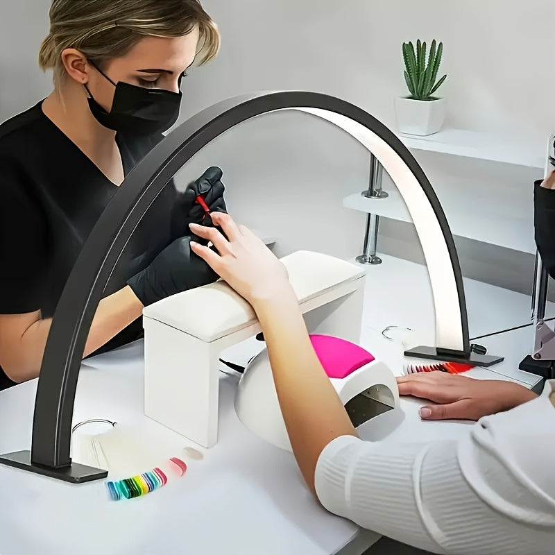 Crescent LED Desk Lamp – Adjustable USB Metal Light