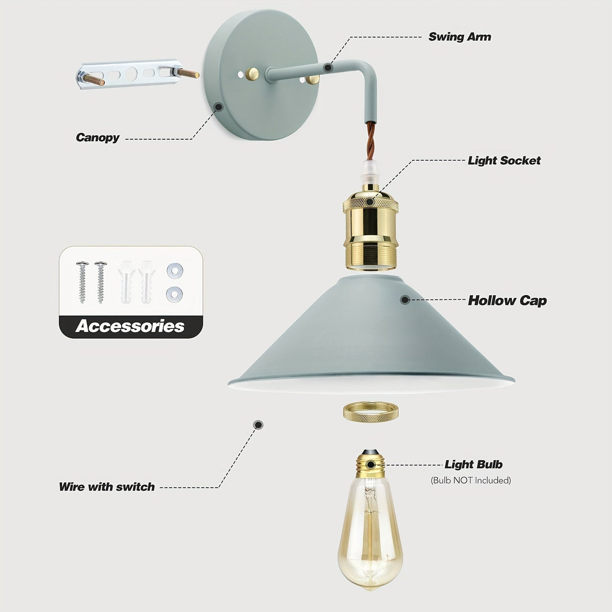 Metal Wall Sconce – Industrial Oil-Rubbed Fixture