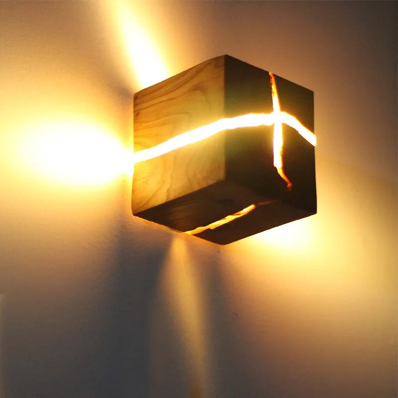 Wood Wall Light – Hand-Carved Solid Wood Sconce