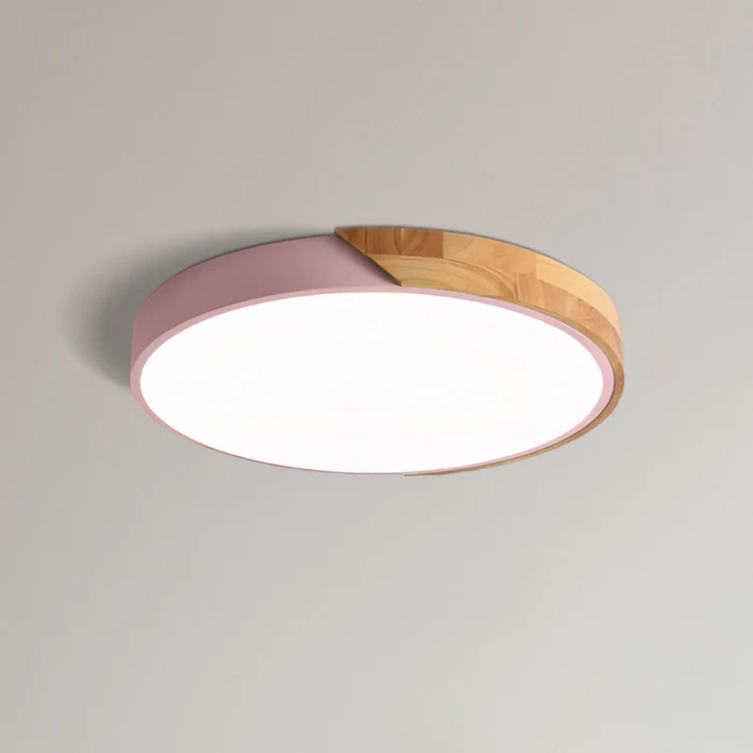 LED Ceiling Light – Nordic Wooden Flush Mount