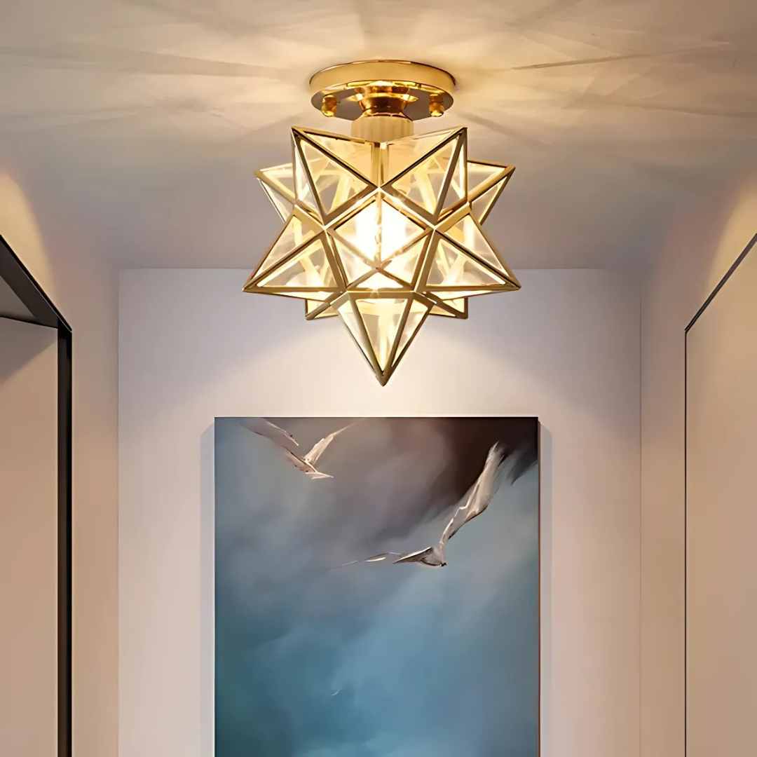 Geometric LED Ceiling Lamp – Star Design Fixture