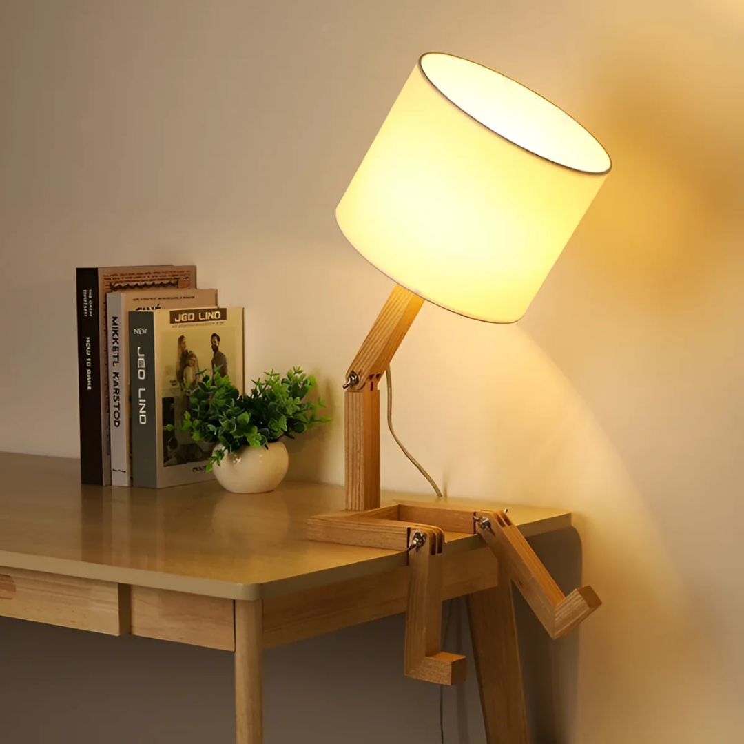 Wooden Table Lamp – Flexible Adjustable Desk Light