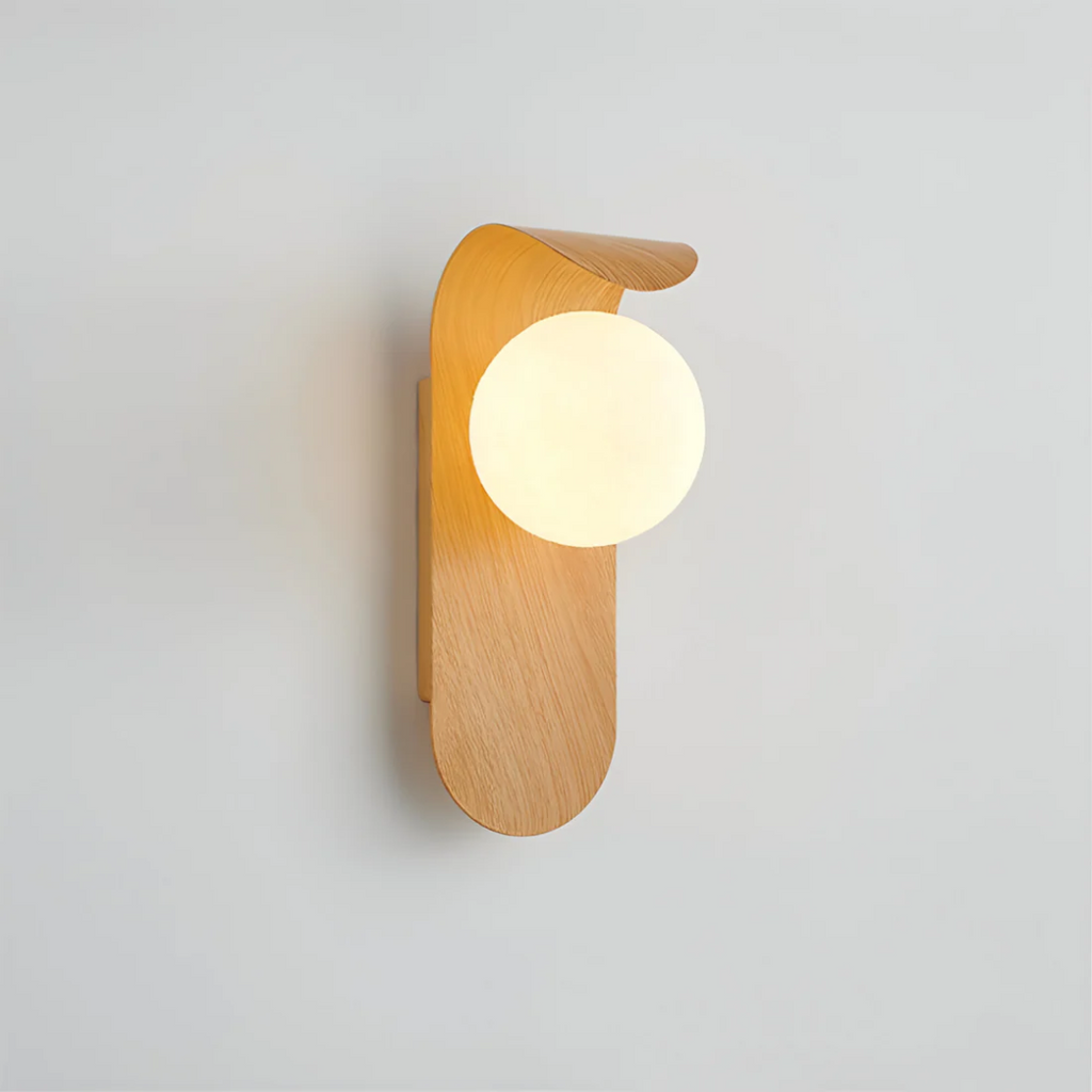 Wooden Wall Lamp – Scandinavian LED Minimalist Sconce