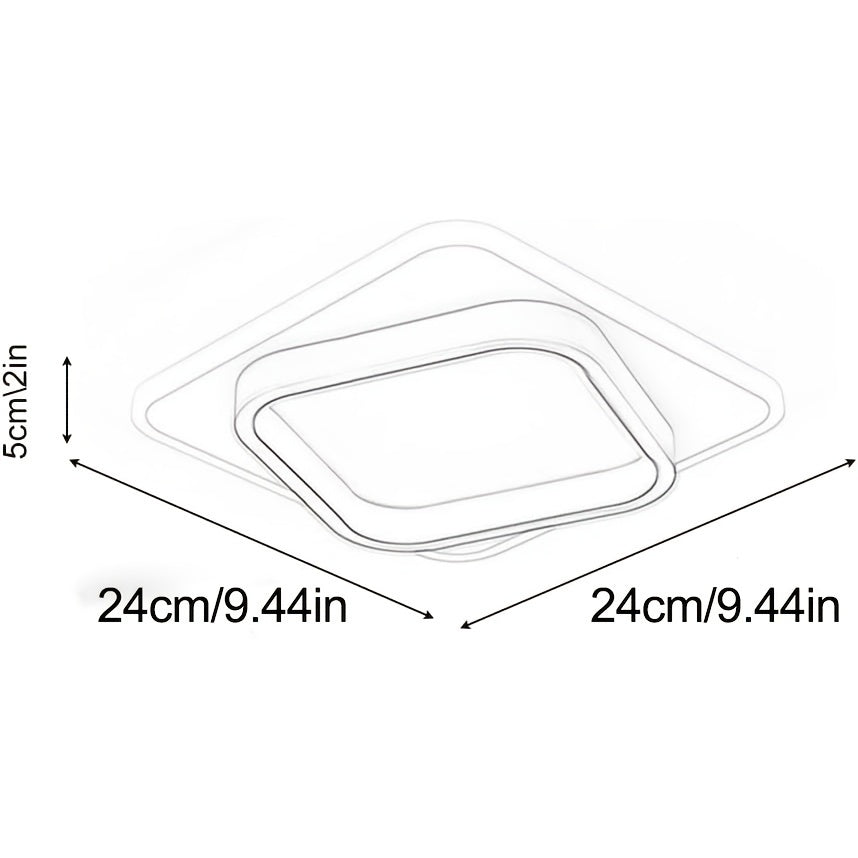 Square LED Ceiling Light – Geometric Flush Mount Fixture