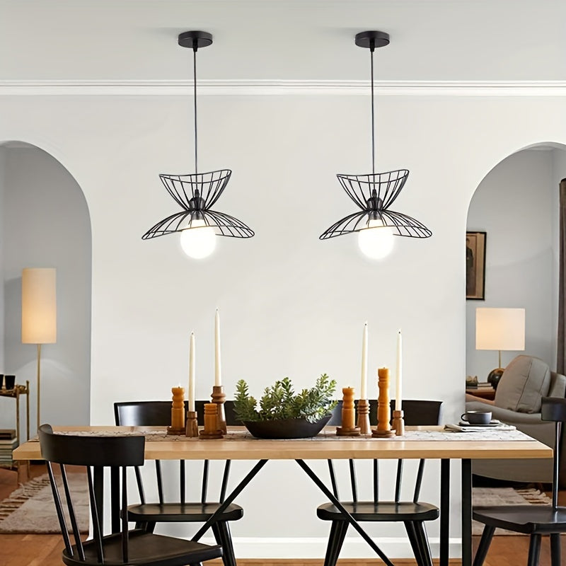 Black Pendant Light – Adjustable Industrial Hanging Lamp