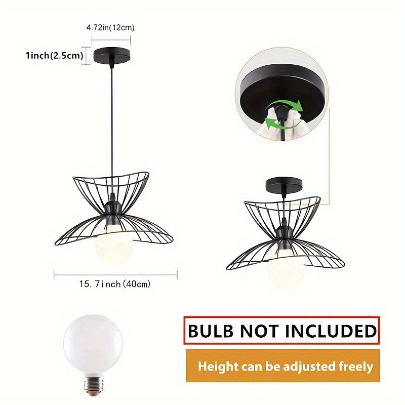 Black Pendant Light – Adjustable Industrial Hanging Lamp