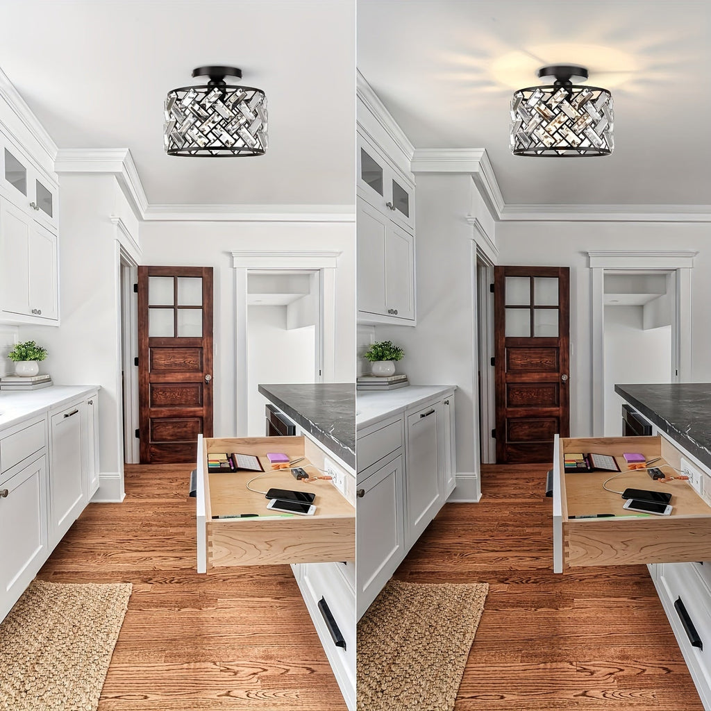 Crystal Ceiling Light – Semi-Flush Mount Fixture