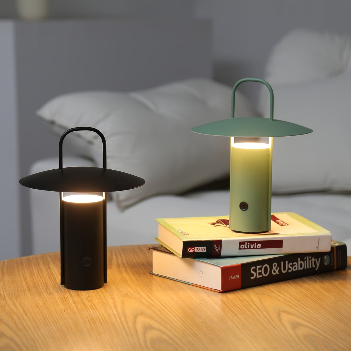 Touch Table Lamp – USB Rechargeable Metal Light