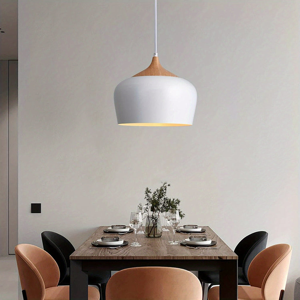 Pendant Light – Iron & Wood Grain Scandinavian Lamp