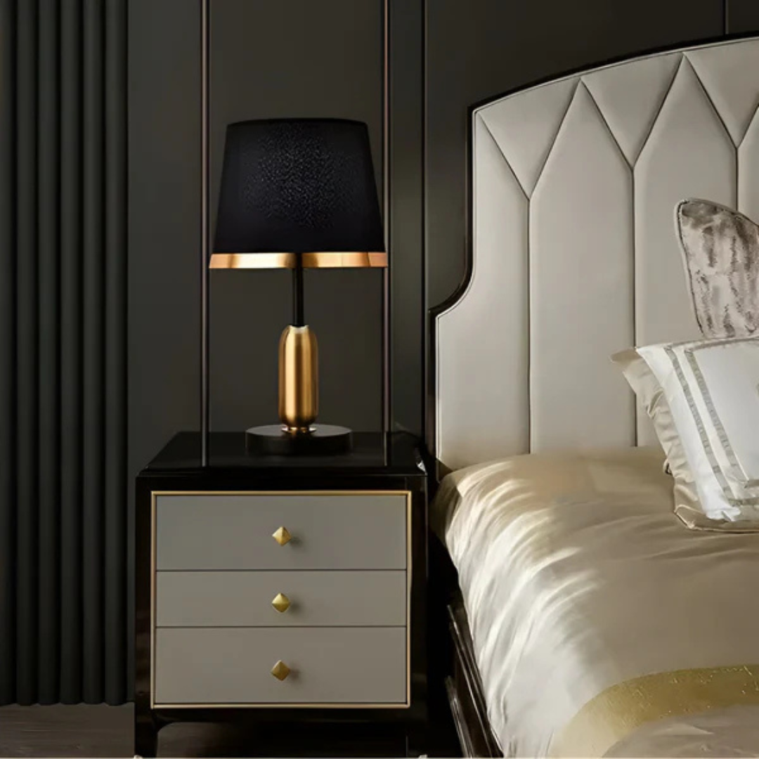 Black & Gold Table Lamp – Retro Accent Light