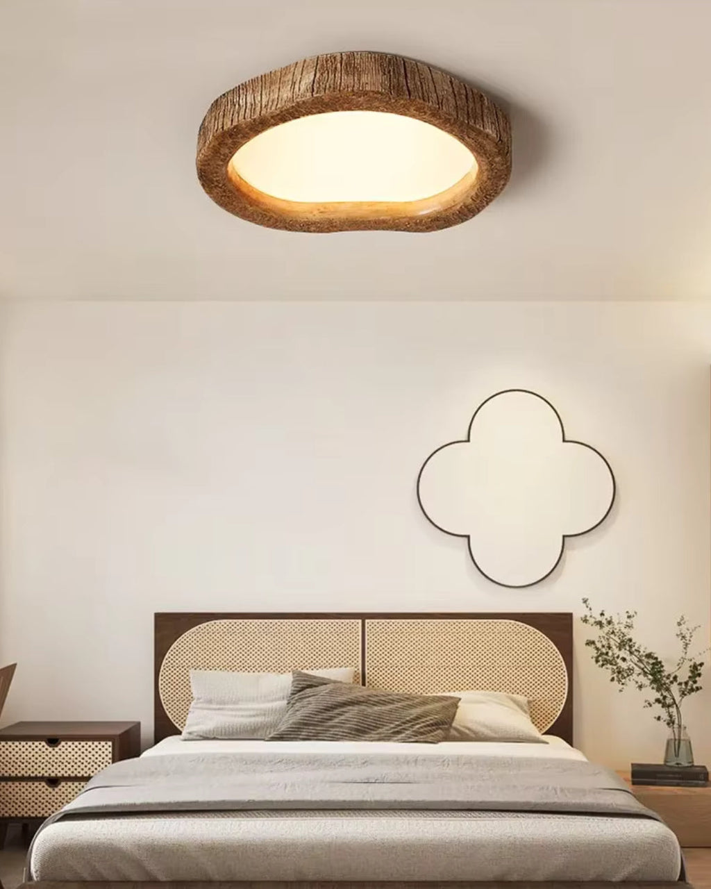 Wood Ceiling Light – Rustic LED Flush Mount