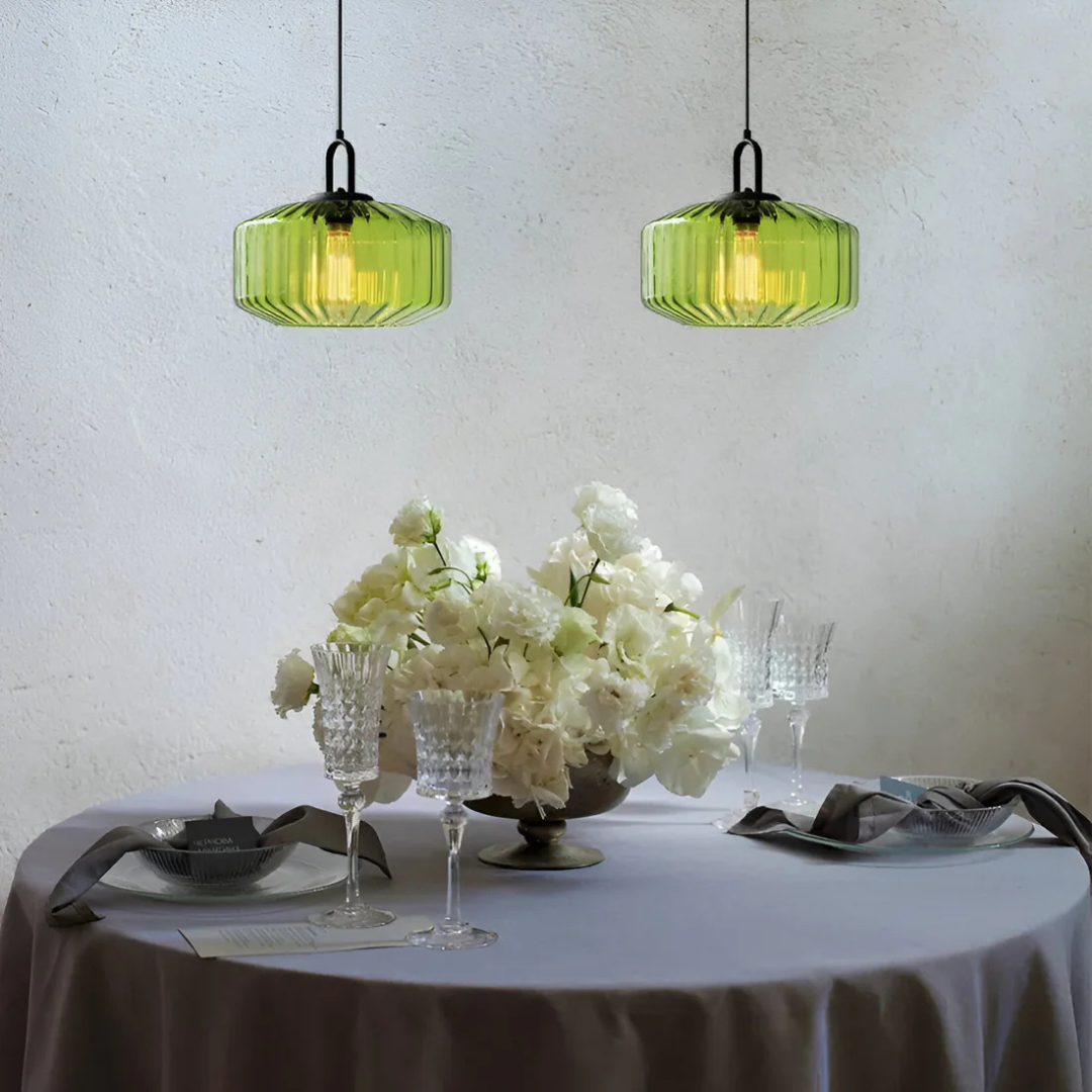 Glass Pendant Light – Retro Coloured Hanging Lamp