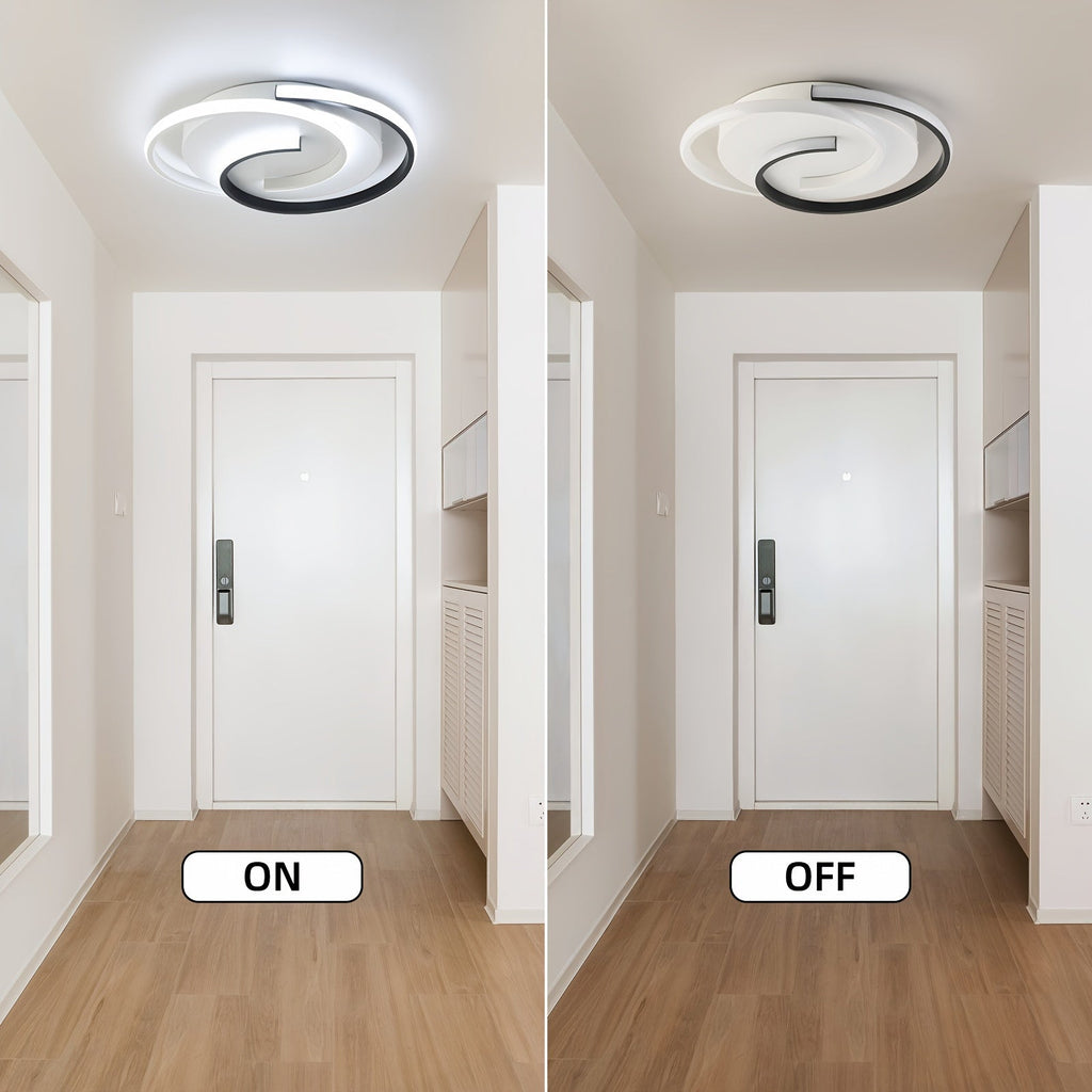 Spiral LED Ceiling Light – Round Flush Mount Fixture