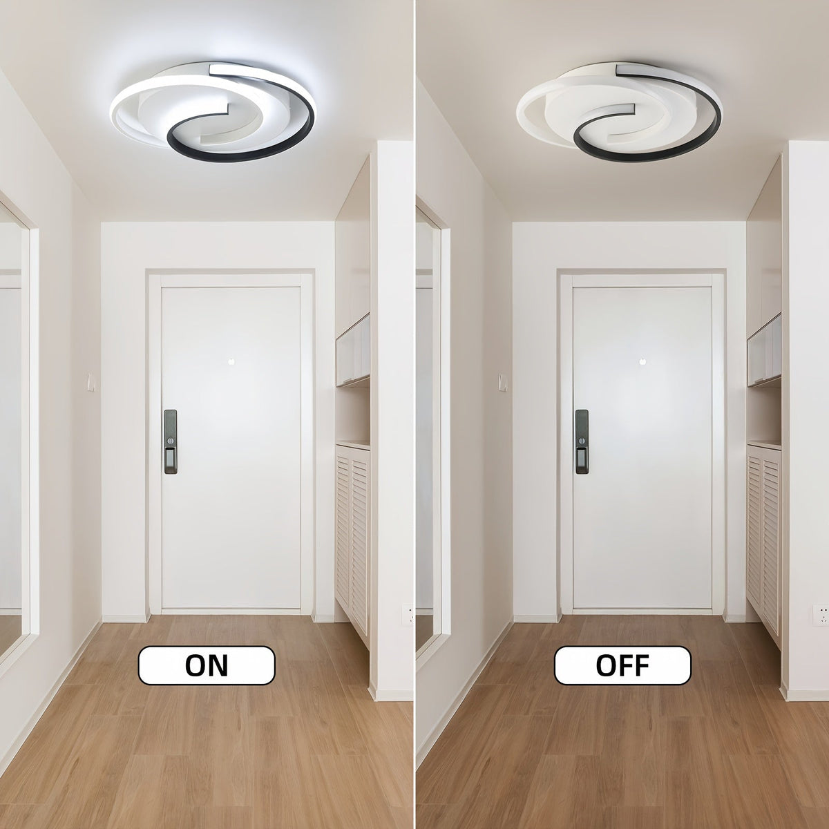 Spiral LED Ceiling Light – Round Flush Mount Fixture
