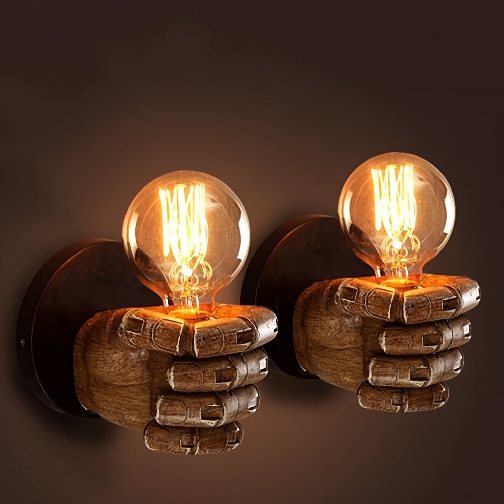 Hand Wall Lamp – Industrial Resin E26 Sconce