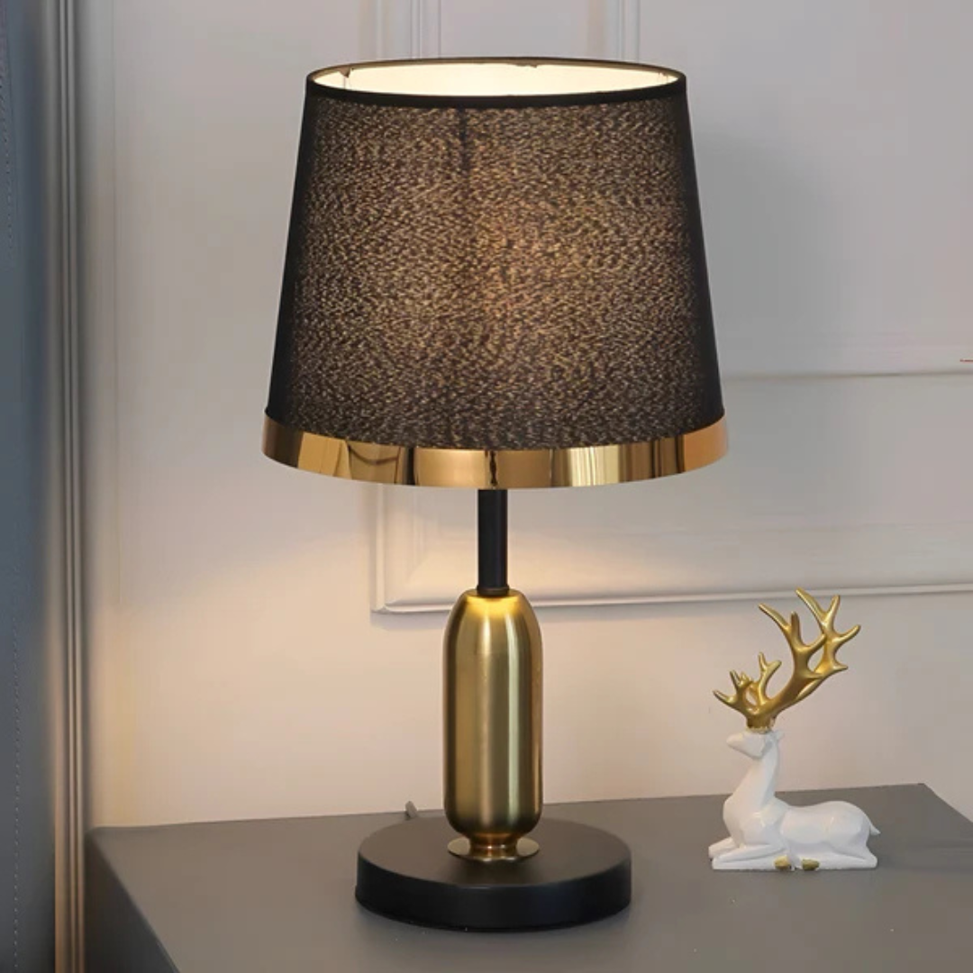 Black & Gold Table Lamp – Retro Accent Light