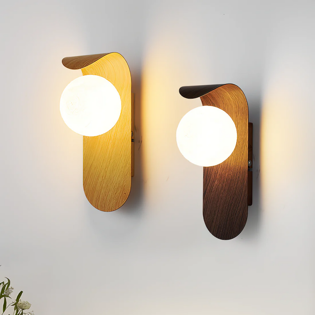 Wooden Wall Lamp – Scandinavian LED Minimalist Sconce