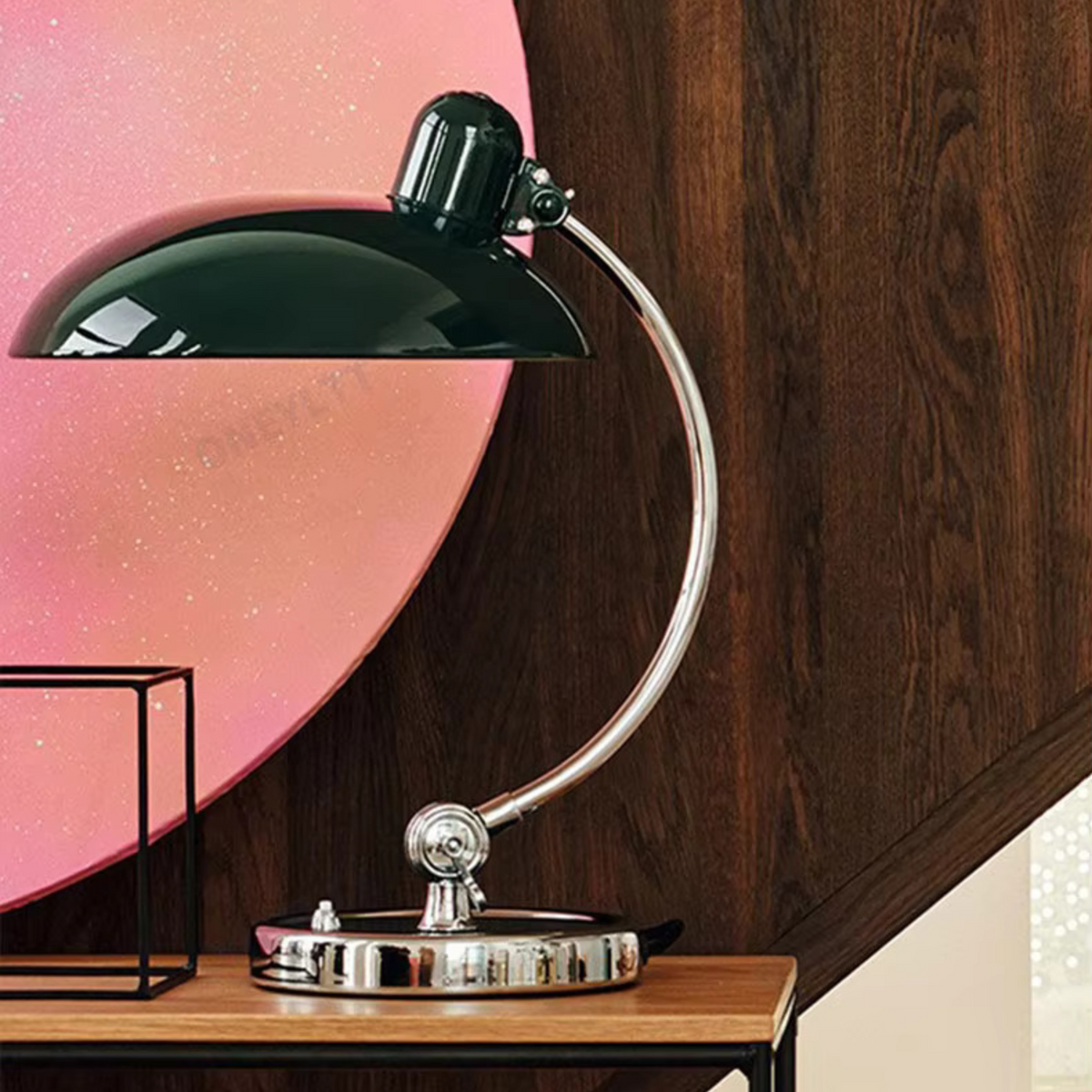 Curved Metal Table Lamp – Bauhaus Bedside Light