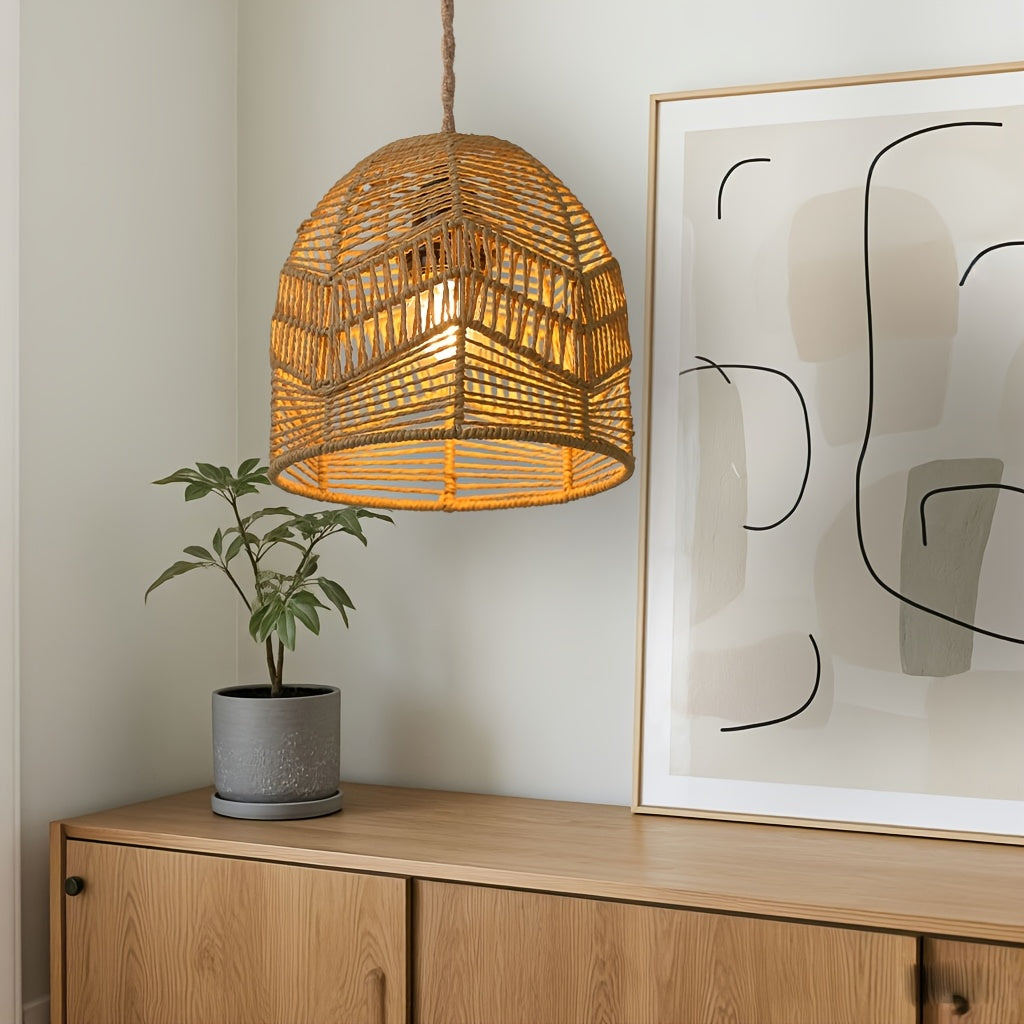 Rope Pendant Shade – Handwoven Farmhouse Light Shade