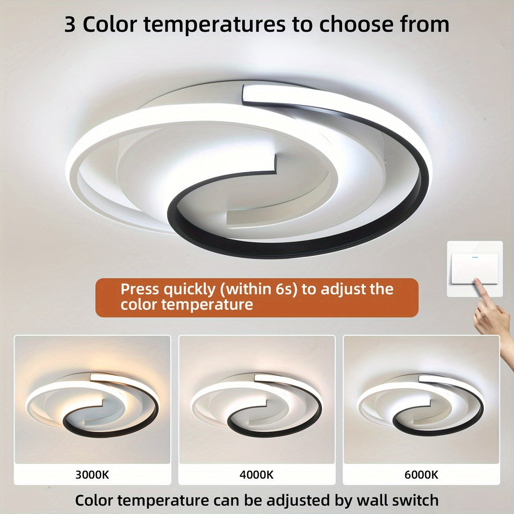 Spiral LED Ceiling Light – Round Flush Mount Fixture