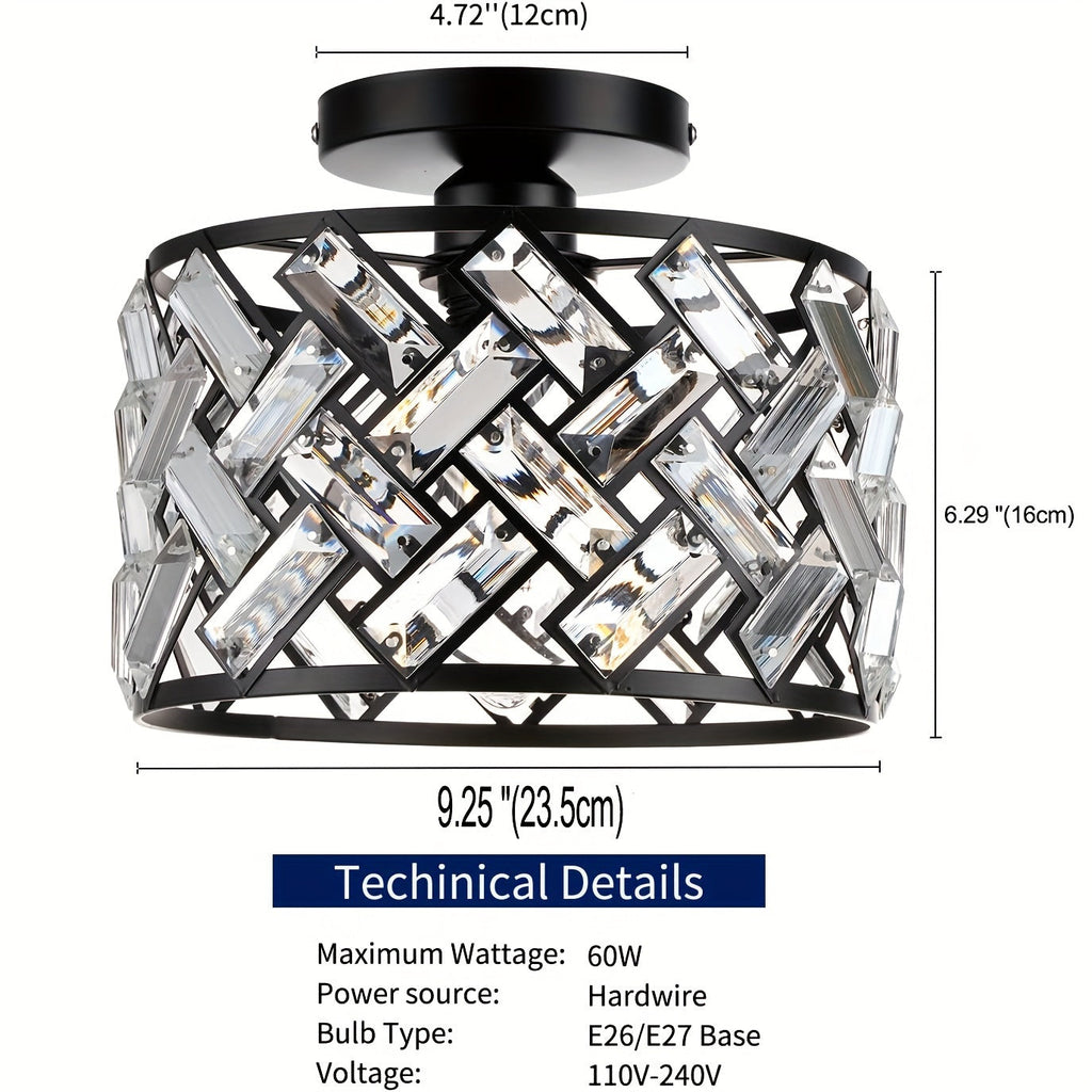 Crystal Ceiling Light – Semi-Flush Mount Fixture
