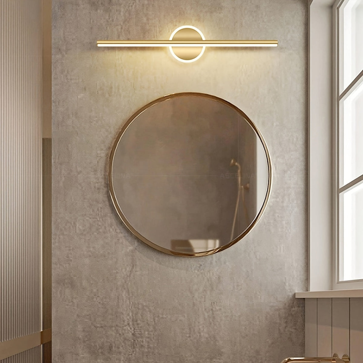 Mirror Wall Light – Black & Gold LED Sconce
