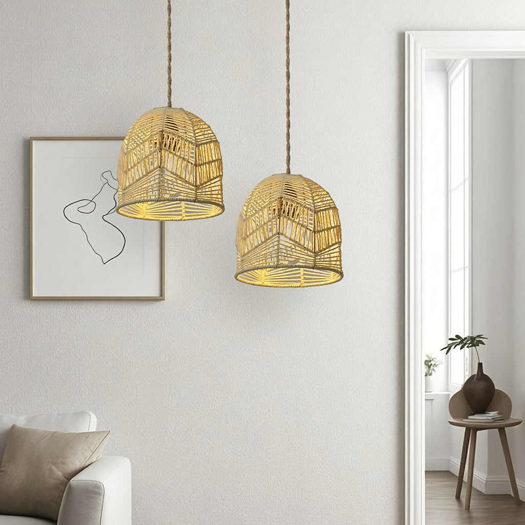 Rope Pendant Shade – Handwoven Farmhouse Light Shade