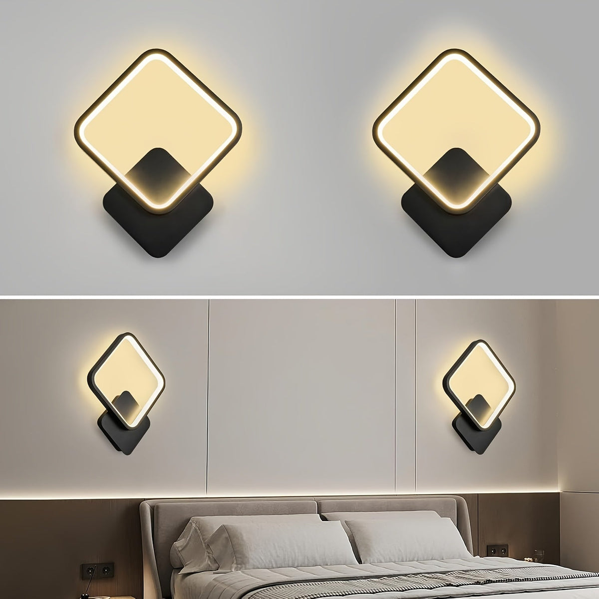 Square LED Wall Lamp – Geometric Minimalist Sconce