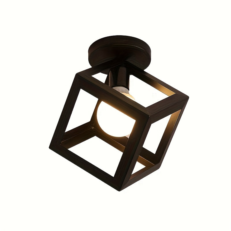 Cube Ceiling Light – Industrial Semi-Flush Mount