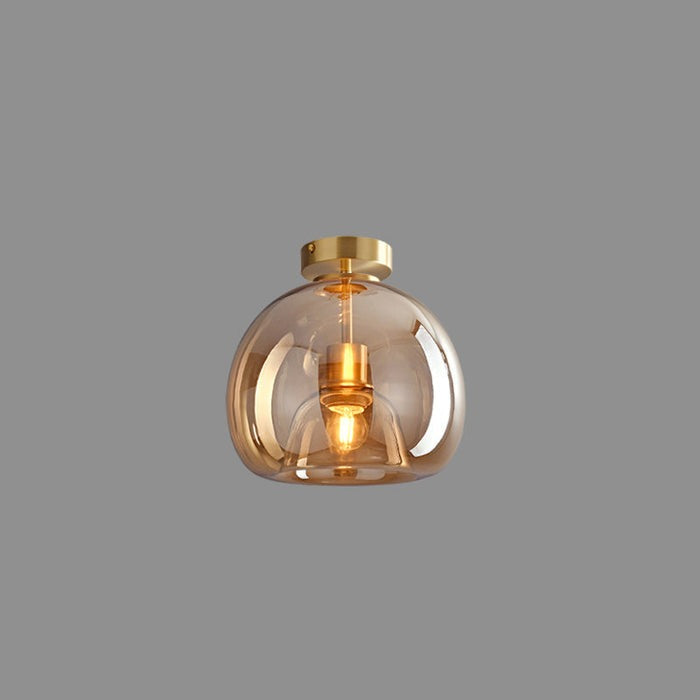 Bubble Glass Ceiling Light – Retro Amber Pendant