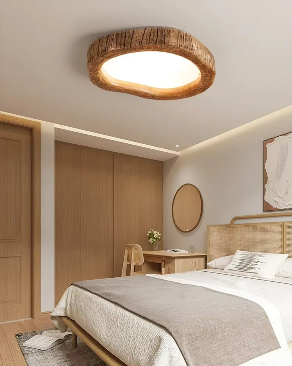 Wood Ceiling Light – Rustic LED Flush Mount