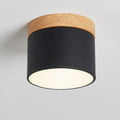 Macaron LED Ceiling Light – Wooden Accent Flush Mount