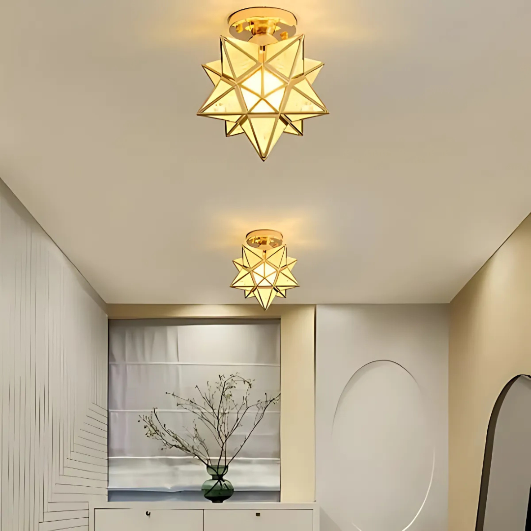 Geometric LED Ceiling Lamp – Star Design Fixture