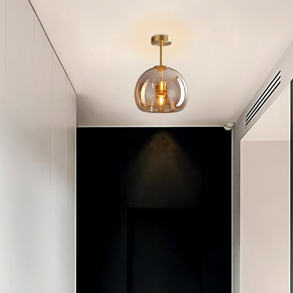 Bubble Glass Ceiling Light – Retro Amber Pendant