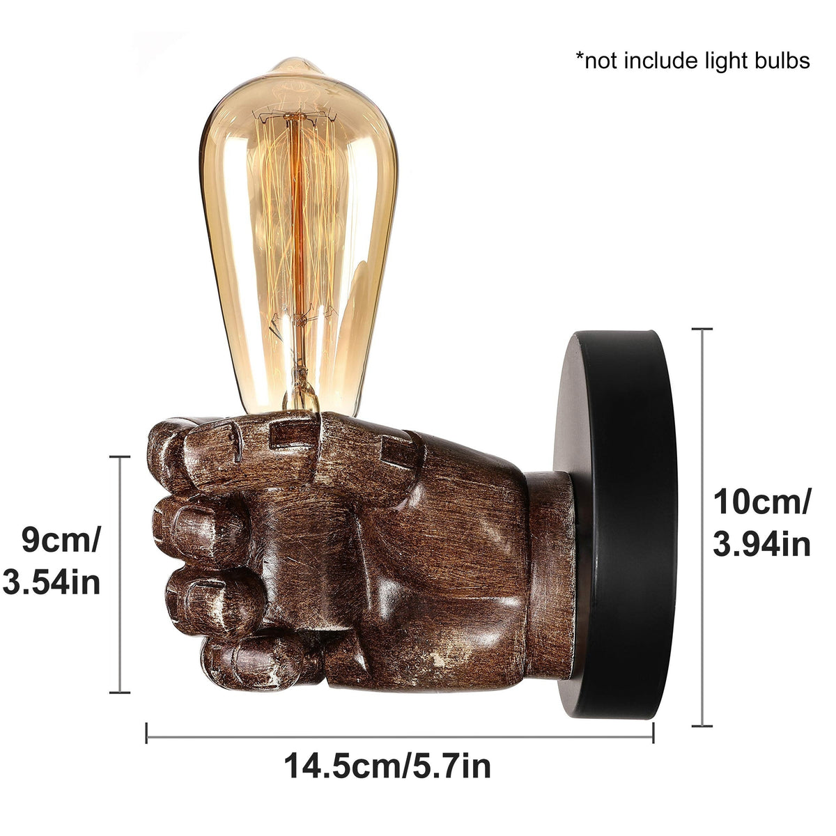 Hand Wall Lamp – Industrial Resin E26 Sconce