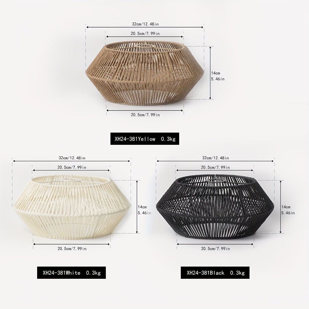 Paper Rope Pendant Light Shade – Handwoven Natural Shade